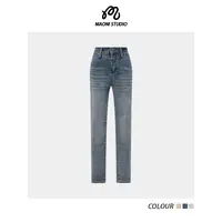 毛妮LADIESFIRST【经典永恒】修身显瘦时髦牛仔裤气质直筒裤L2371