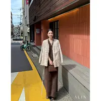 阿琳ALIN【秘境花语】冬小湖羊皮毛一体外套女高级气质上衣AL5OCW10