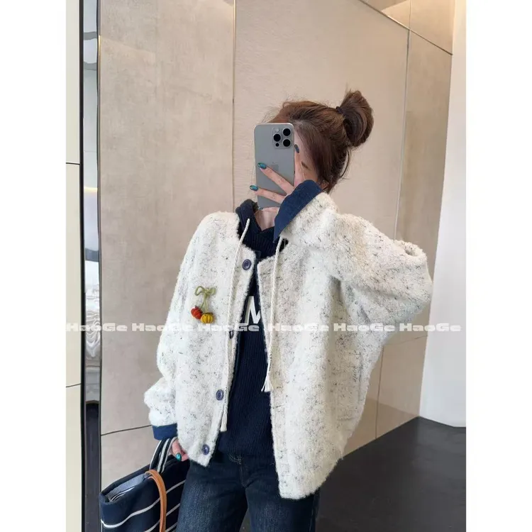 浩哥严选●冬日小南瓜HGQ5WT7437A羊毛混纺外套预时尚短款百搭秋冬