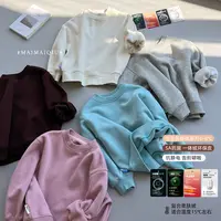 「麦麦秋」【人手一件】柔肤绒女中大童冬休闲长袖宽松圆领卫衣GD2634