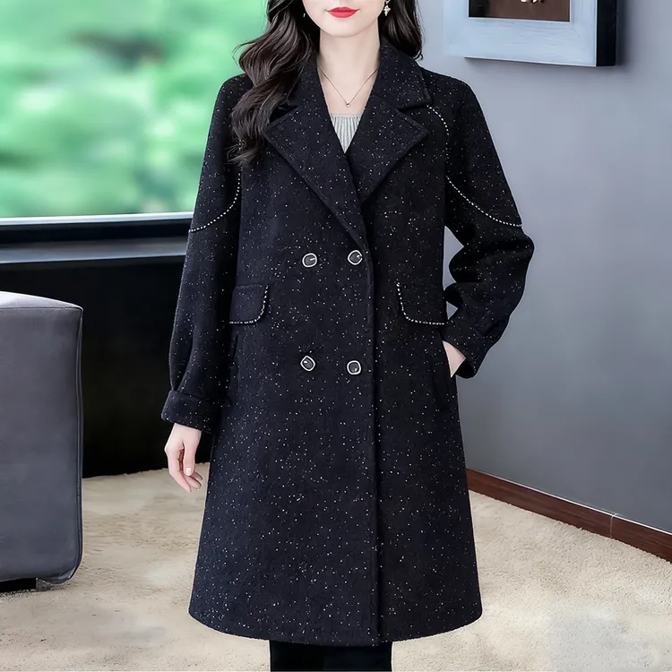 【现现款】胖大盈大码女装加绒保暖小香风宽松外套女241569