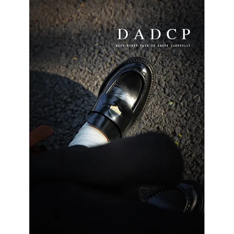 【DADCP蛋定诚品】一脚蹬反绒厚底金币扣乐福鞋女真皮复古小皮鞋