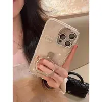 高级感流沙香水瓶苹果16promax手机壳iPhone15带支架14/13pro防摔