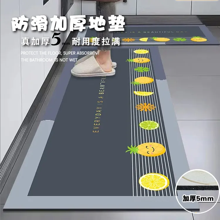 硅藻泥厨房专用地垫防滑吸水吸油耐磨厨房脚垫满铺全铺长条地毯