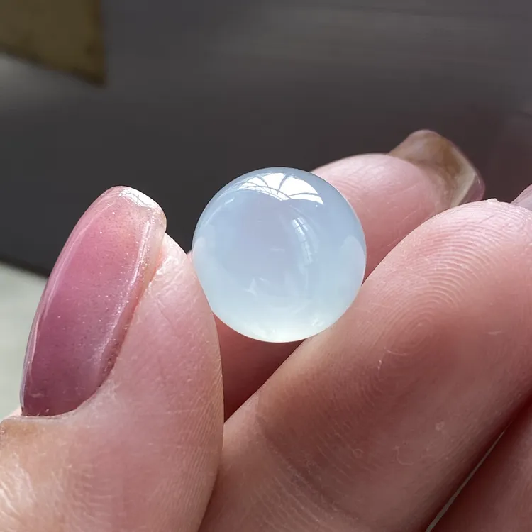 卡12.6冰晴起光起胶波珠天然缅甸翡翠a货吊坠细腻种水好无纹裂