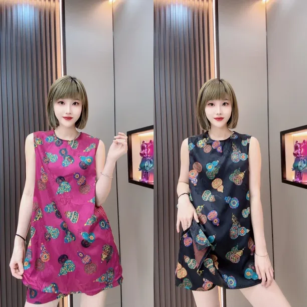 敏宝儿➕6688-1夏款新中式百搭国风提花醋酸葫芦套装