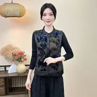 秋季新款2025新中式民族风时尚马甲刺绣洋气上衣