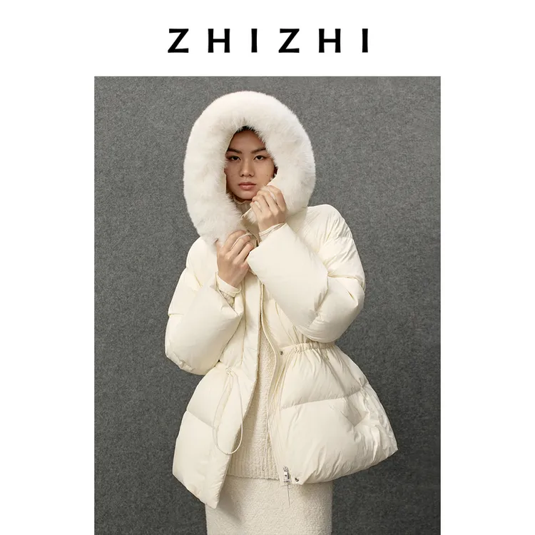 致知 西河 毛领连帽收腰毛领鹅绒短款25年冬季新款ZZ2EWWY9008