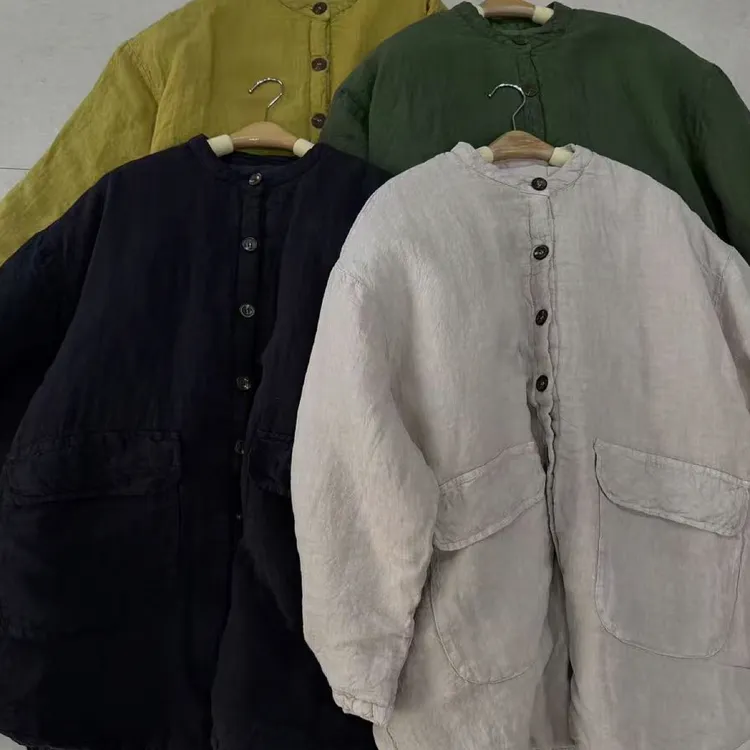 皙子棉服 亚麻高定棉服 3528