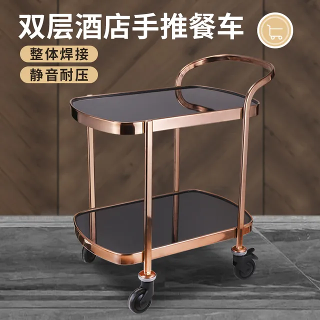 蛋糕车豪华大号手推车酒店餐厅酒水车服务车点心车两层多功能车子