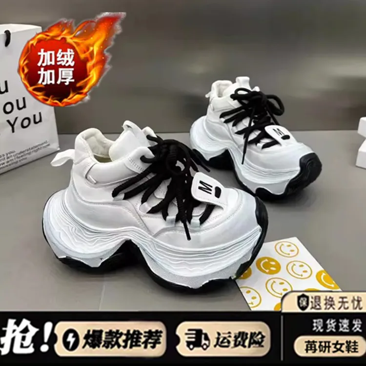 欧洲站老爹鞋女鞋2025秋冬新款加绒小个子增高厚底休闲运动鞋百搭