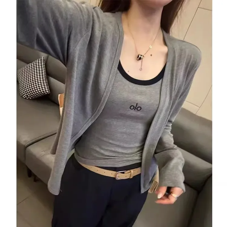 长袖开衫背心吊带两件套女2025秋季新款韩版时尚INS洋气百搭上衣