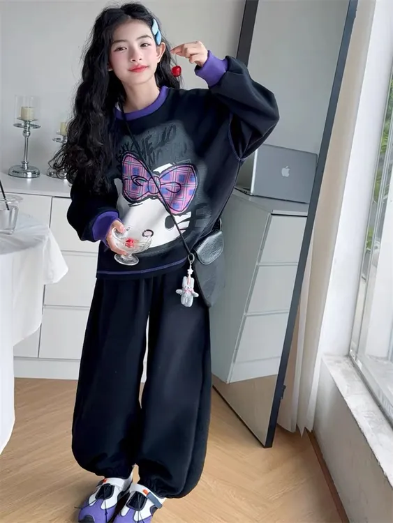 女童秋装卫衣套装春秋款女孩中大儿童时髦网红洋气秋季衣服潮8岁9