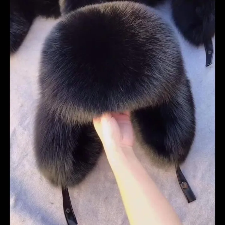 全毛帽子男女款霸王帽雷锋帽环保毛东北冬季护耳加厚保暖帽子