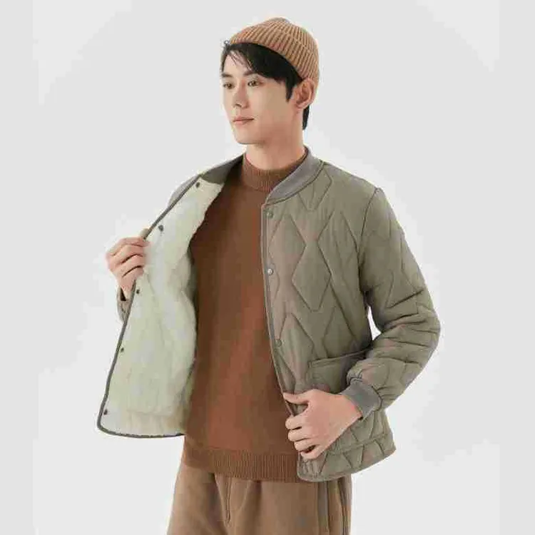 冬季男士学生加肥加大加厚加绒保暖长袖棉衣宽松螺纹领棉服时尚