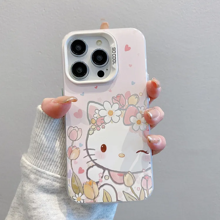 红米note14郁金香凯蒂猫17pm适用苹果12硬iPhone15手机壳16promax
