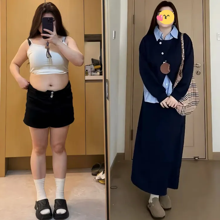 大码女装胖mm设计感不规则条纹拼接上衣+半身裙2025秋季显瘦套装