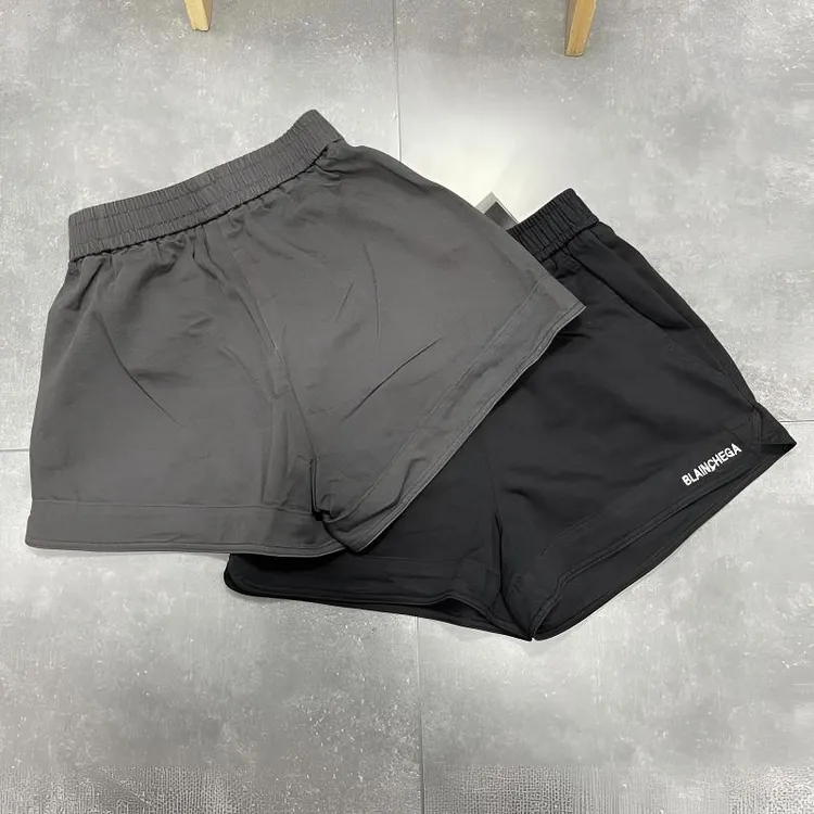 高腰宽松垂感阔腿裤刺绣牛仔短裤女菲林家新款百搭显瘦字母裤子女