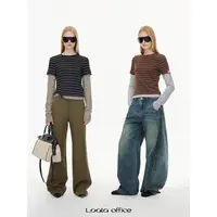 LOALA OFFICE【09.28新品】条纹假两件针织上衣
