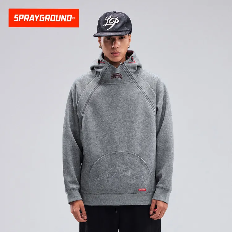 【双拉链2.0】SPRAYGROUND鲨鱼嘴宇航领宽松流光风卫衣HD WE133313