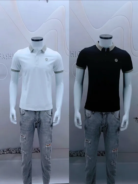 新款韩版男士翻领薄款修身时尚纯色简约 上衣男短袖polo衫