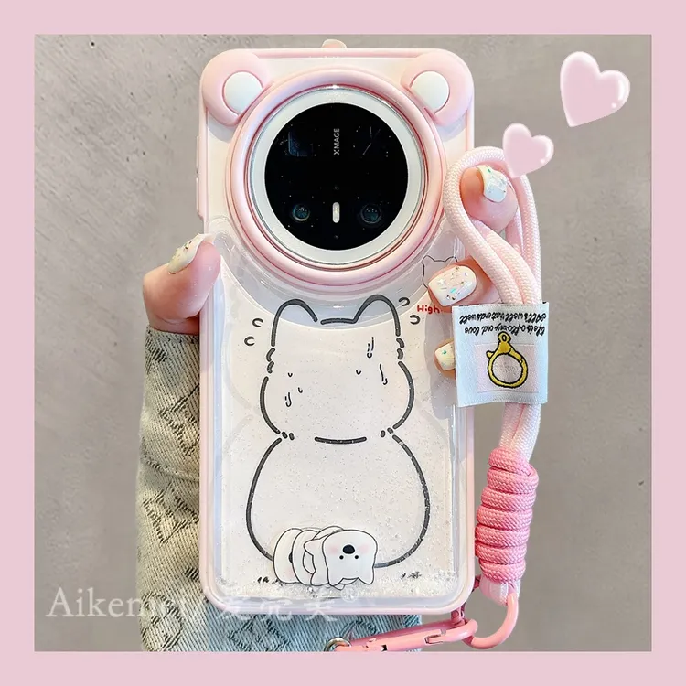 适用华为mate70pro+手机壳可爱立体耳朵mate60pro+西高地吉利猫女
