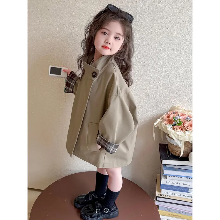FAVMARTHA女童外套秋季2025新款儿童风衣春秋韩版女宝宝洋气时髦