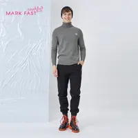 MARKFAST设计师品牌高领针织毛衫男简约百搭合体毛衣M1BIM02090