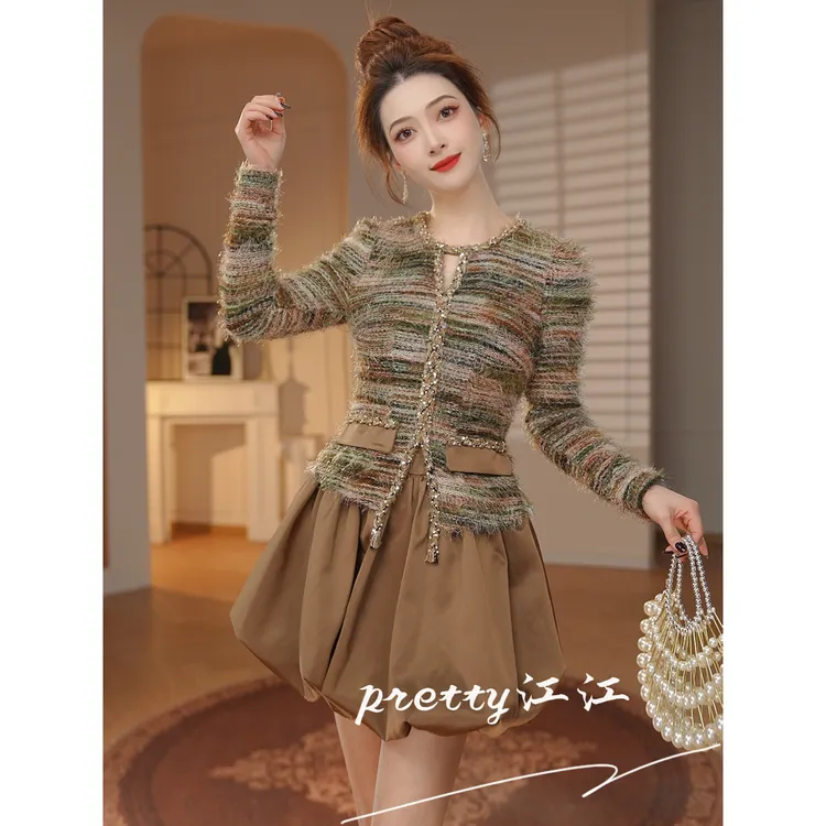 Pretty小众设计师品牌江江定制 气质时尚少女宴会精致花苞裙21919