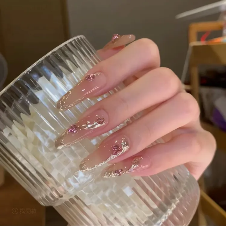 【恰茉】纯手工气质带钻显白清冷感穿戴甲裸色穿戴式美甲贴气质款式