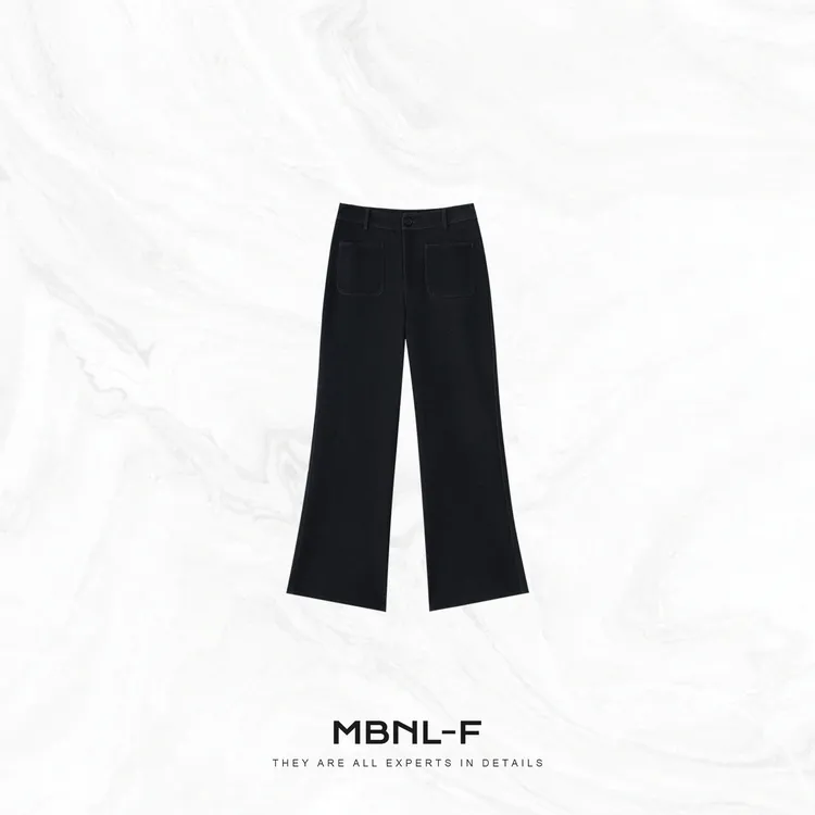 MBNL-F“肌理质感” 高定索罗那羊毛定织显瘦微喇裤 秦磊XM-XKZ5701