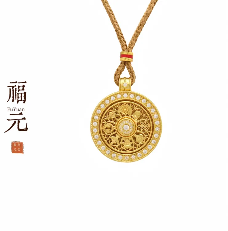 铜合金项链 Fuyuan/福元饰品 新中式八宝罗盘项链轻奢百搭款
