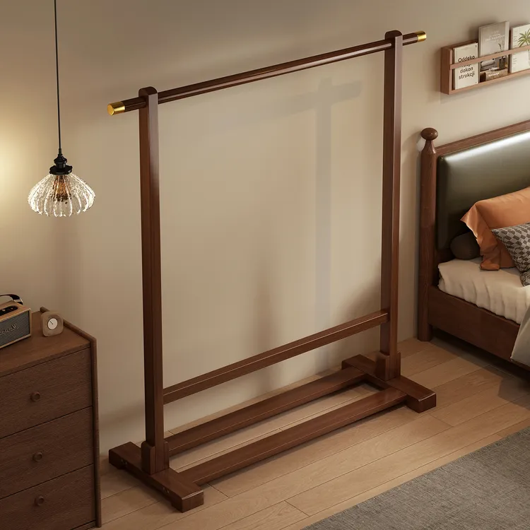 挂衣架实木落地卧室衣帽架家用简易客厅次净挂衣服架子移动晾衣架