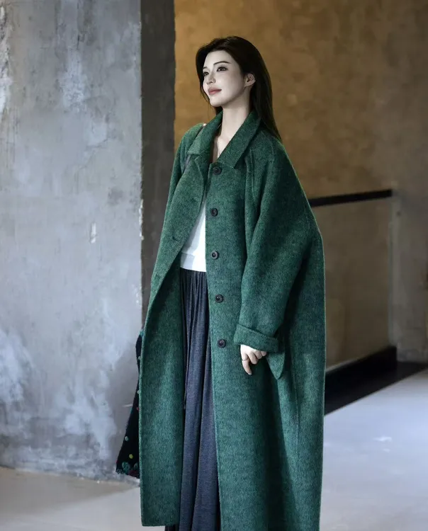 【佳佳专属】24015-高定欧版斗篷羊毛大衣宽松廓型大衣定制长款外套