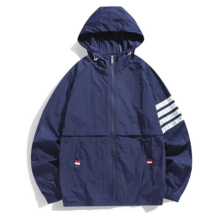 蒙口搭档夏季新款防晒衣情侣同款四杠三彩防晒衣旅游休闲外套男女