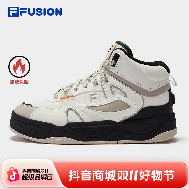 加绒BANK2丨FILA斐乐情侣鞋中帮冬款保暖休闲板时尚多巴胺潮流鞋