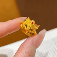 铜合金戒指 国潮狐狸面具戒指国风东方神秘戒指