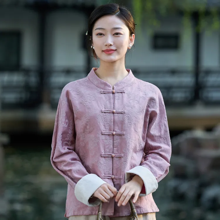 二喜2025早秋新款茶服女禅意文艺中国风新中式岁月感穿搭唐装上衣