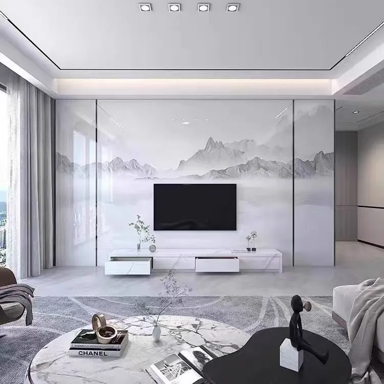 梦动3D碳晶板PET亮光背景墙定制画