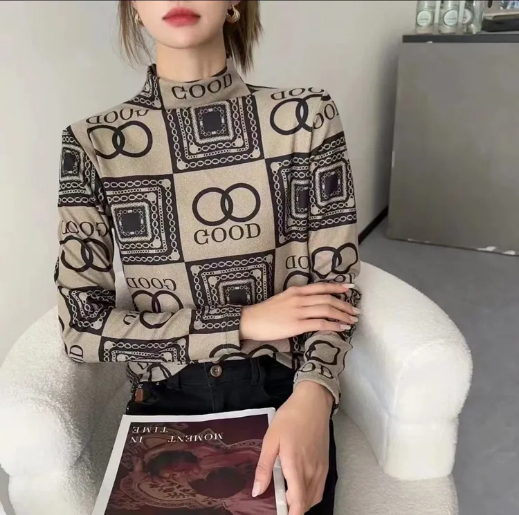 秋冬半高领德绒阳离子自发热保暖打底衫时尚百搭长袖保暖减龄洋气