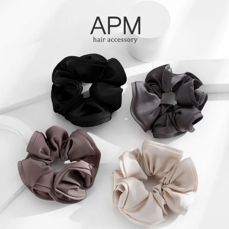 APM时尚木耳边发圈日韩系高级感发绳明星同款发饰高弹力百搭发圈