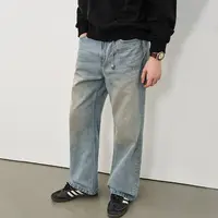 714street水洗做旧复古牛仔裤男2025秋潮牌纯棉直筒裤子522422