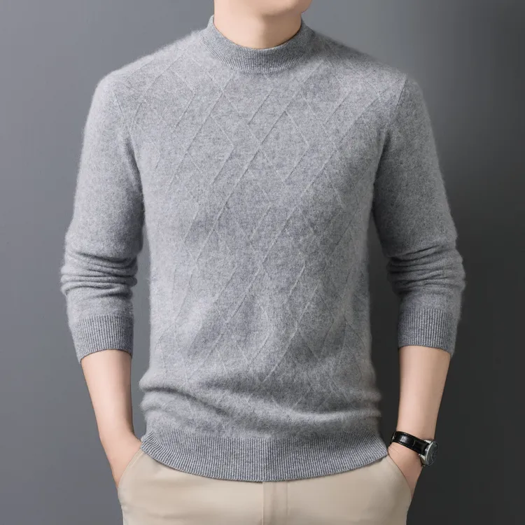 【绵羊毛+牦牛绒】秋冬新款宽松型厚款男士时尚休闲圆领