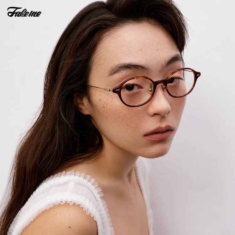 Fakeme【C位系列】明星同款超轻板材β钛拼接光学镜极简书呆子Kate商品图