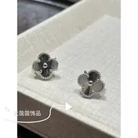 铜合金耳饰 银色镭射花花耳扣-67979