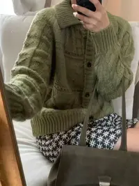 【Halo】早秋复古风韩系高级感翻领麻花毛衣