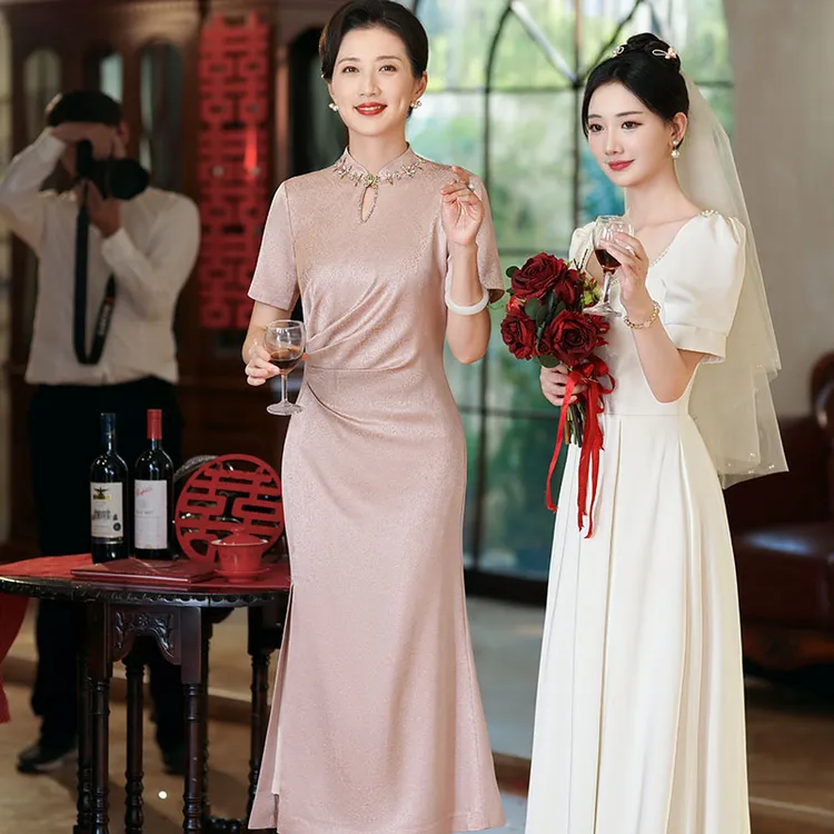 2425高端喜妈妈婚宴装女2025新款高贵气质结婚喜婆婆宴会旗袍礼服