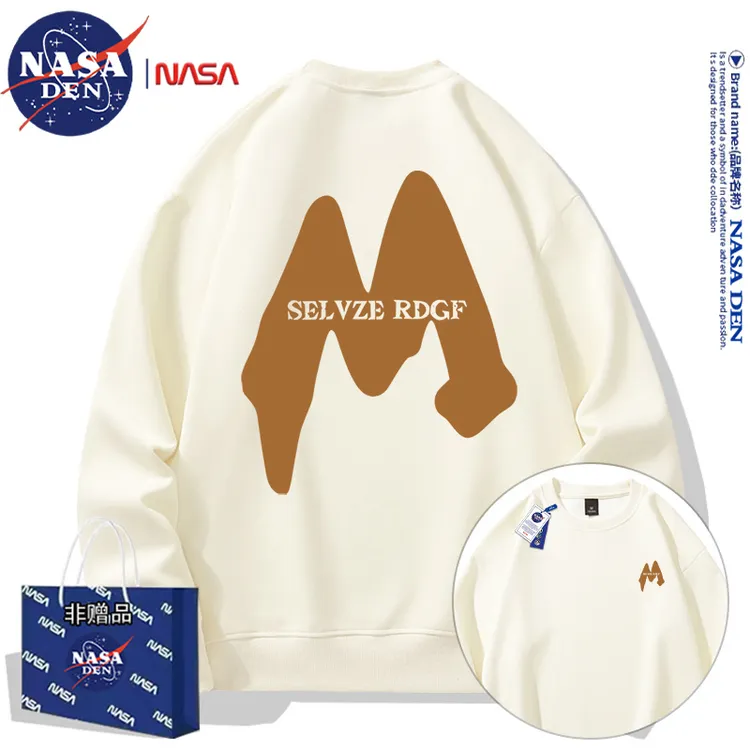 NASA联名美式保暖男女宽松时尚秋冬季卫衣圆领宽松上衣百搭印花款