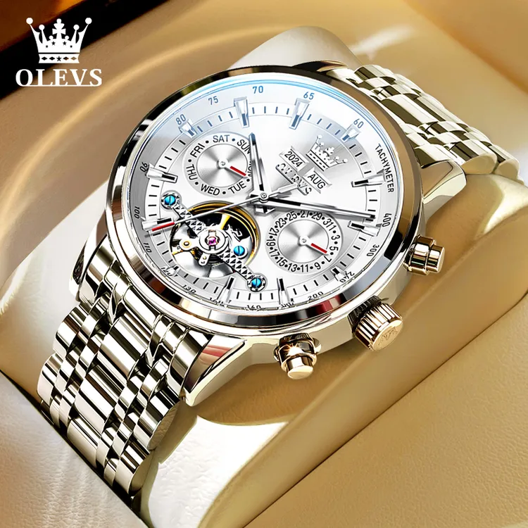 正品欧利时手表男士高端镂空机械表男潮流防水多功能帅气男表6710