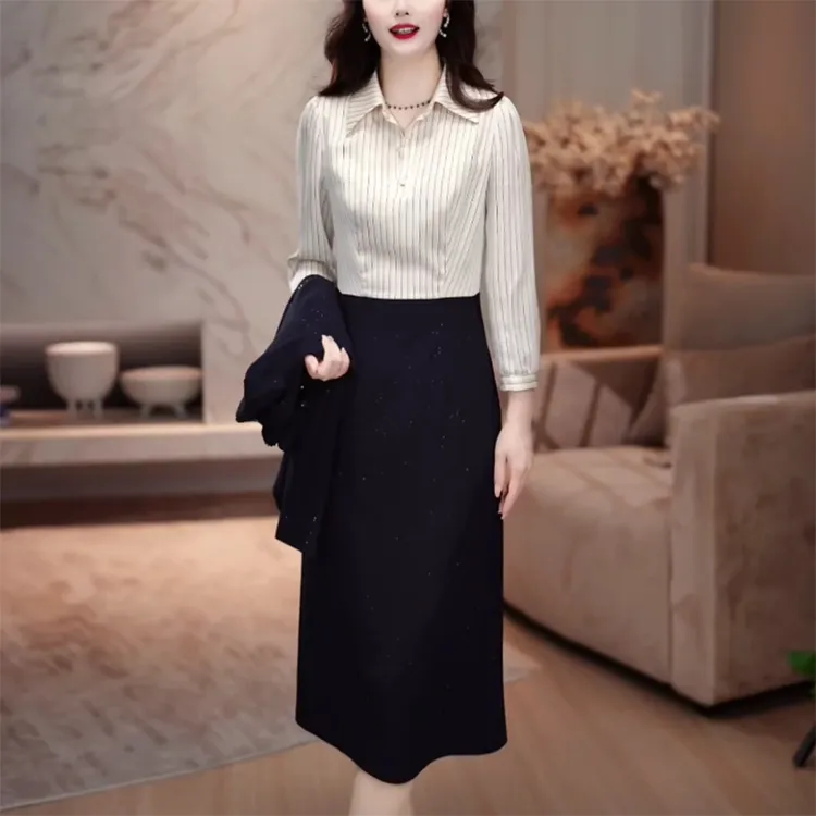 西服外套＋连衣裙两件套2025年新款时尚百搭显瘦气质修身清新优雅-